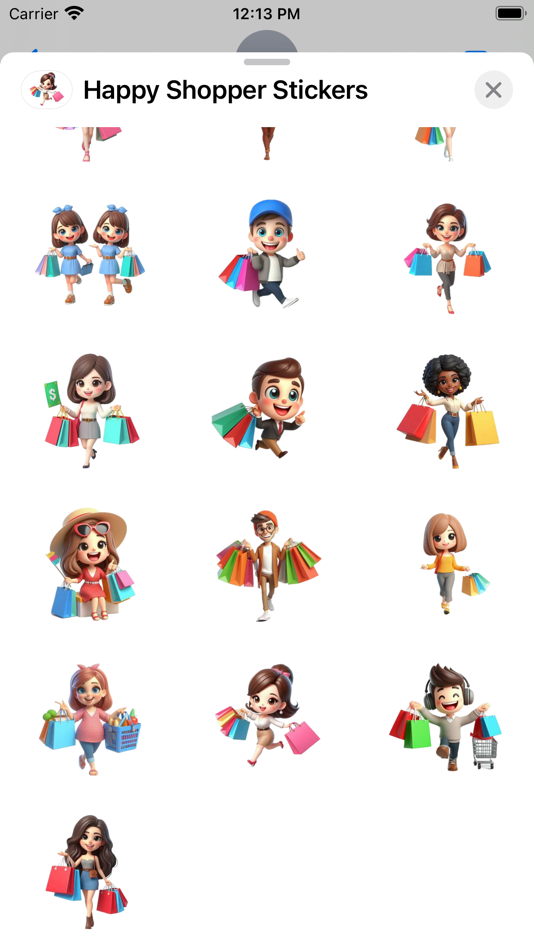 #3. Happy Shopper Stickers (iOS) Podle: Paul Scott