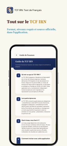 TCF IRN: Test de Français iPhone screenshot