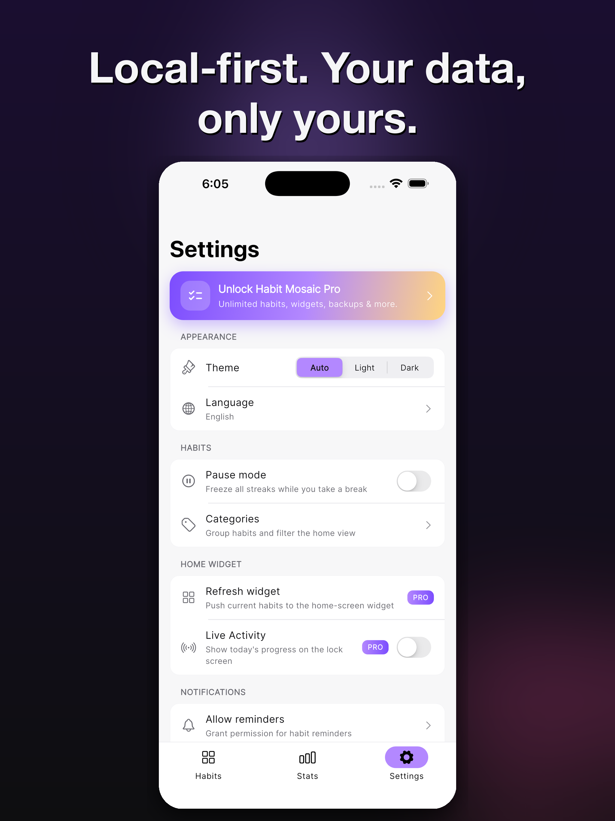 Habit Mosaic —  Habit Tracker