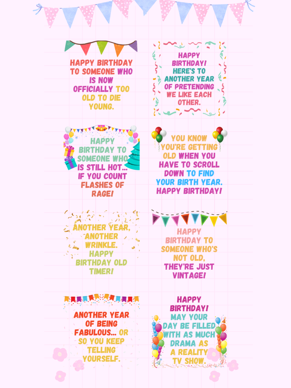 Screenshot #6 pour Funny Birthday Wishes Quotes