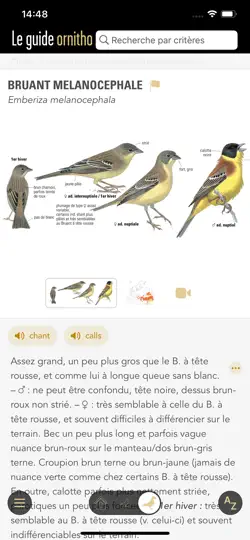 Capture d'écran de Le Guide Ornitho sur iPhone 3