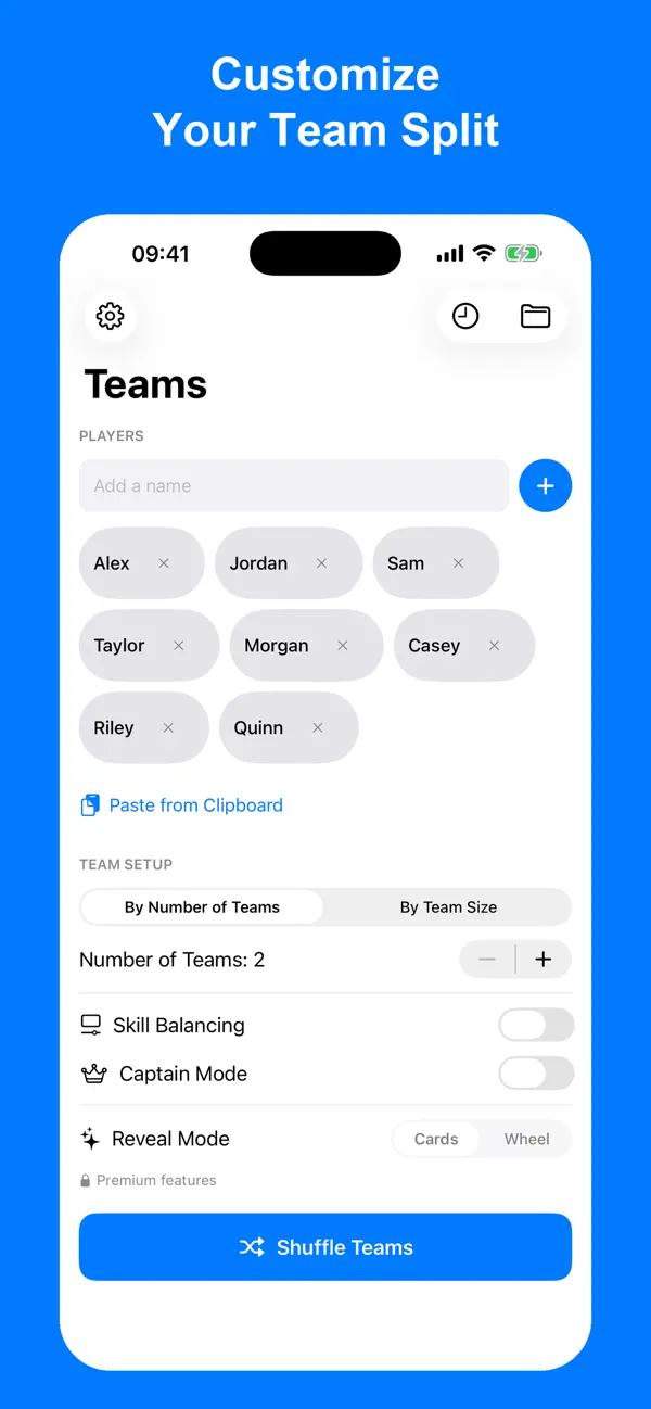 #4. Random Team Generator - Splitr (iOS) Podle: Lado Tatishvili