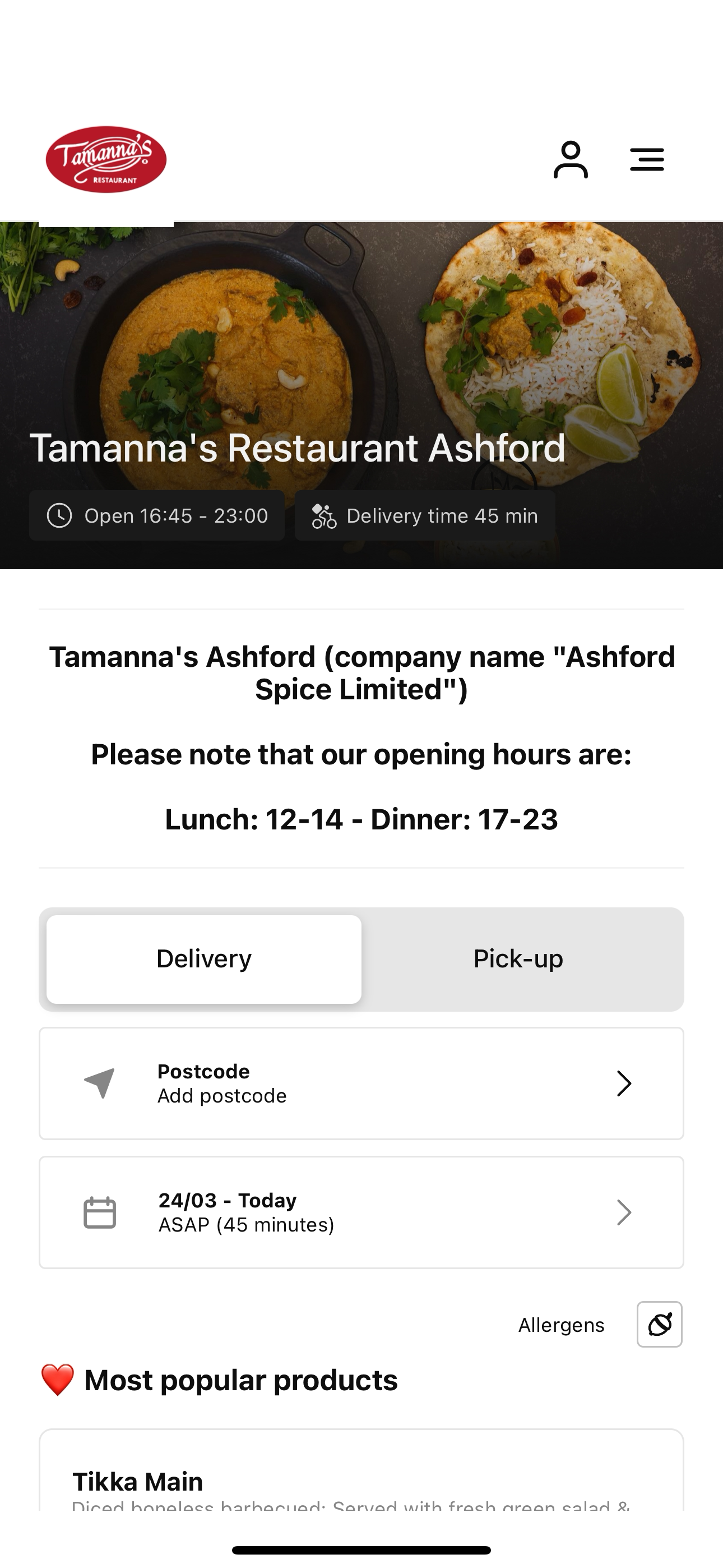 Tamannas Restaurant Ashford UK screenshot 3