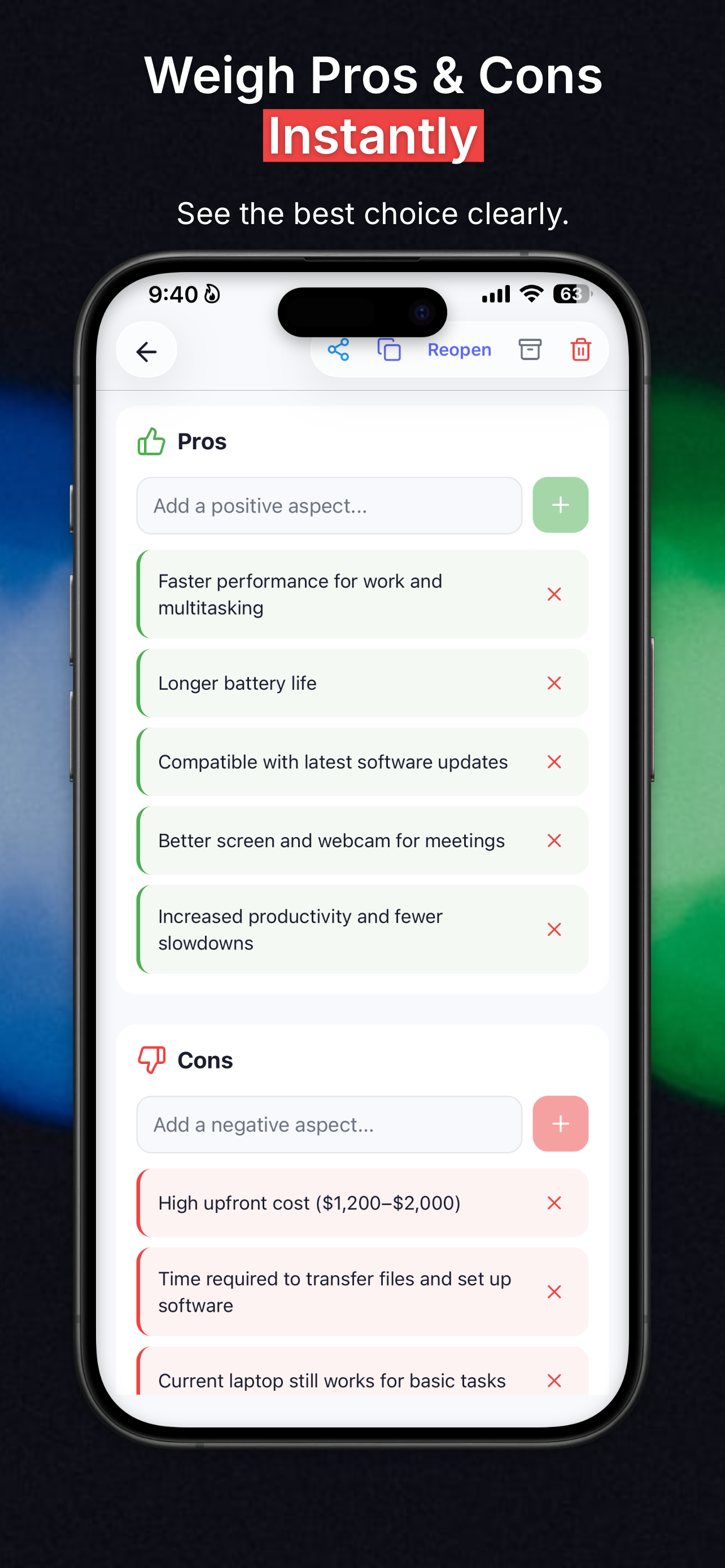 Decision Flow: Pros & Cons screenshot 2