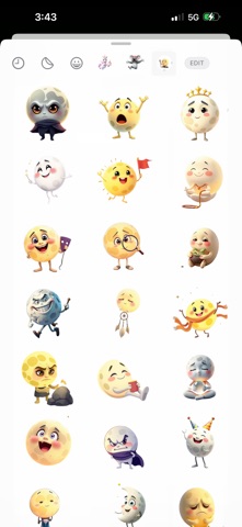神秘月亮贴纸 screenshot