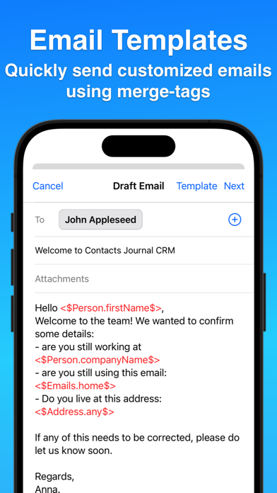 Contacts Journal CRM Screenshot