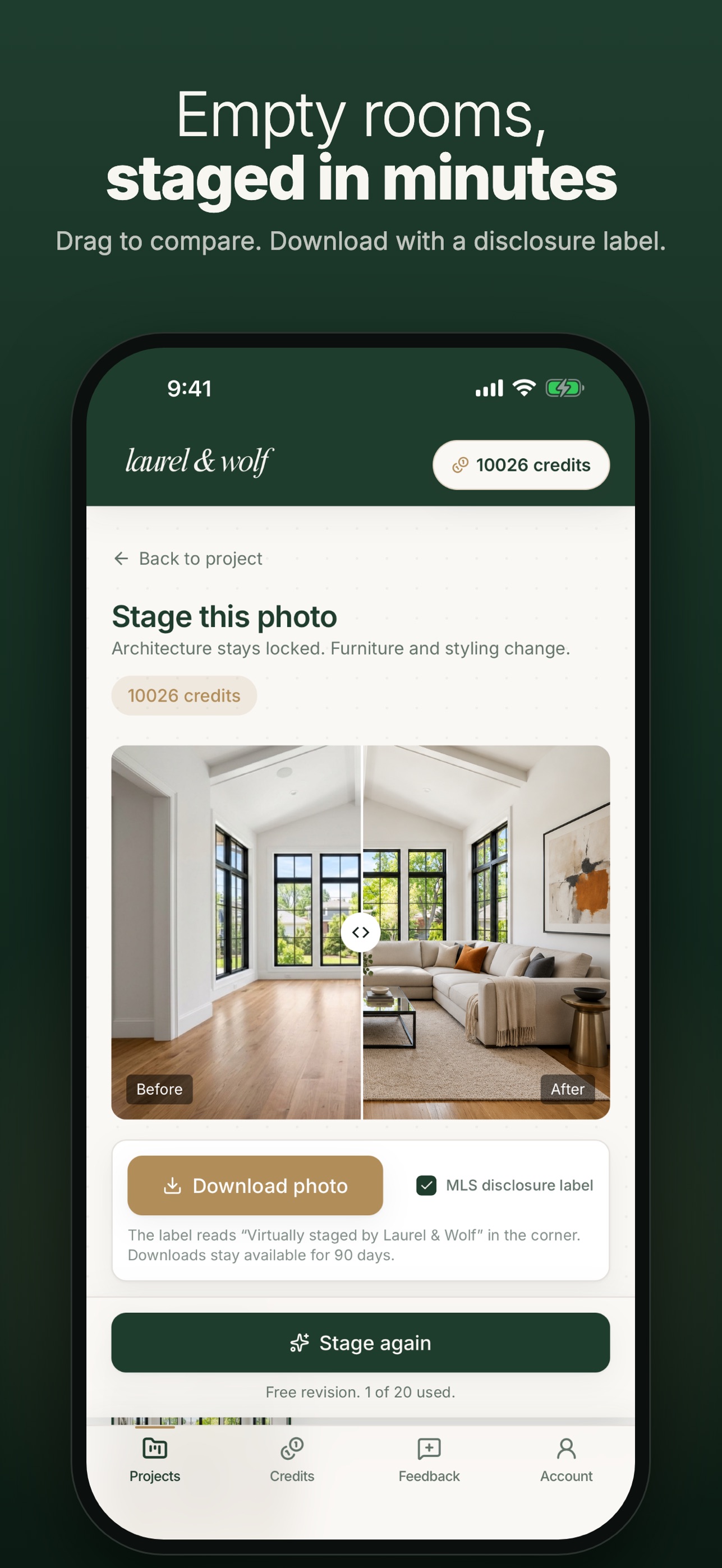 Screenshot 1 of AI Virtual Staging Laurel&Wolf