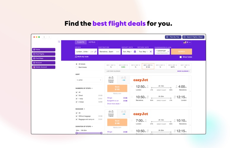 TripStruct: Flights & Stays Screenshot
