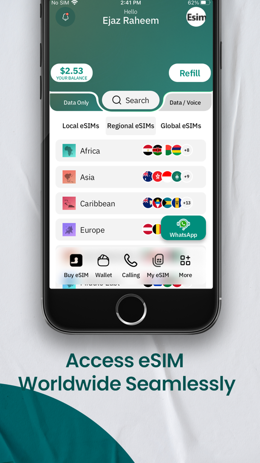 #2. eSIM Card: Virtual SIM & VoIP (iOS) By: activate wireless inc