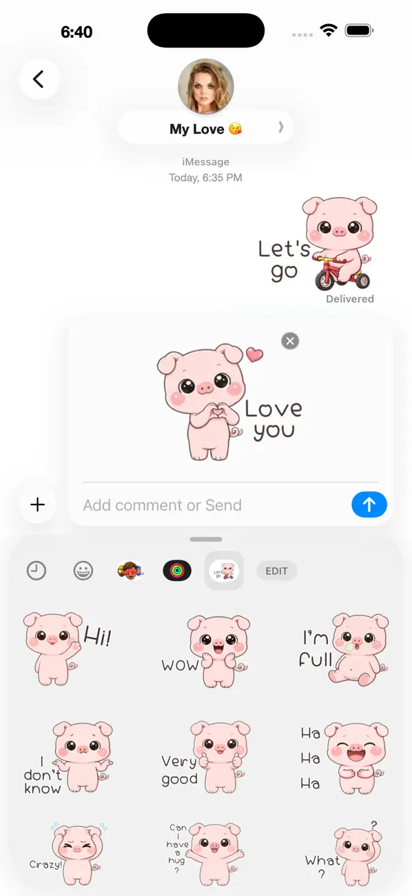 Screenshot #1 pour Chubby Pinky Pig - WA Stickers