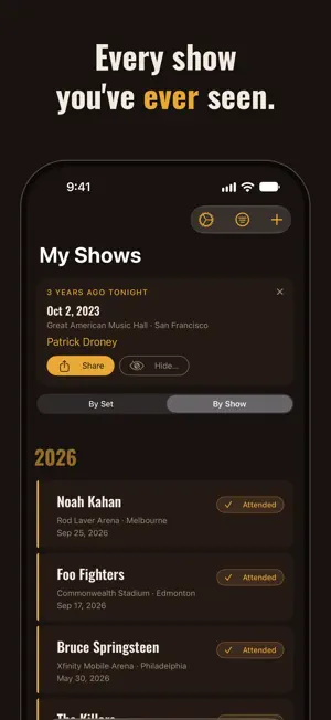 Rail: Concert Log & Setlist screenshot 1