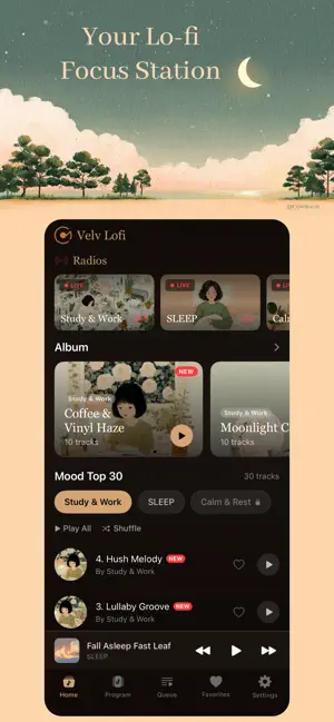 Velv Lofi: Focus Sound screenshot 1
