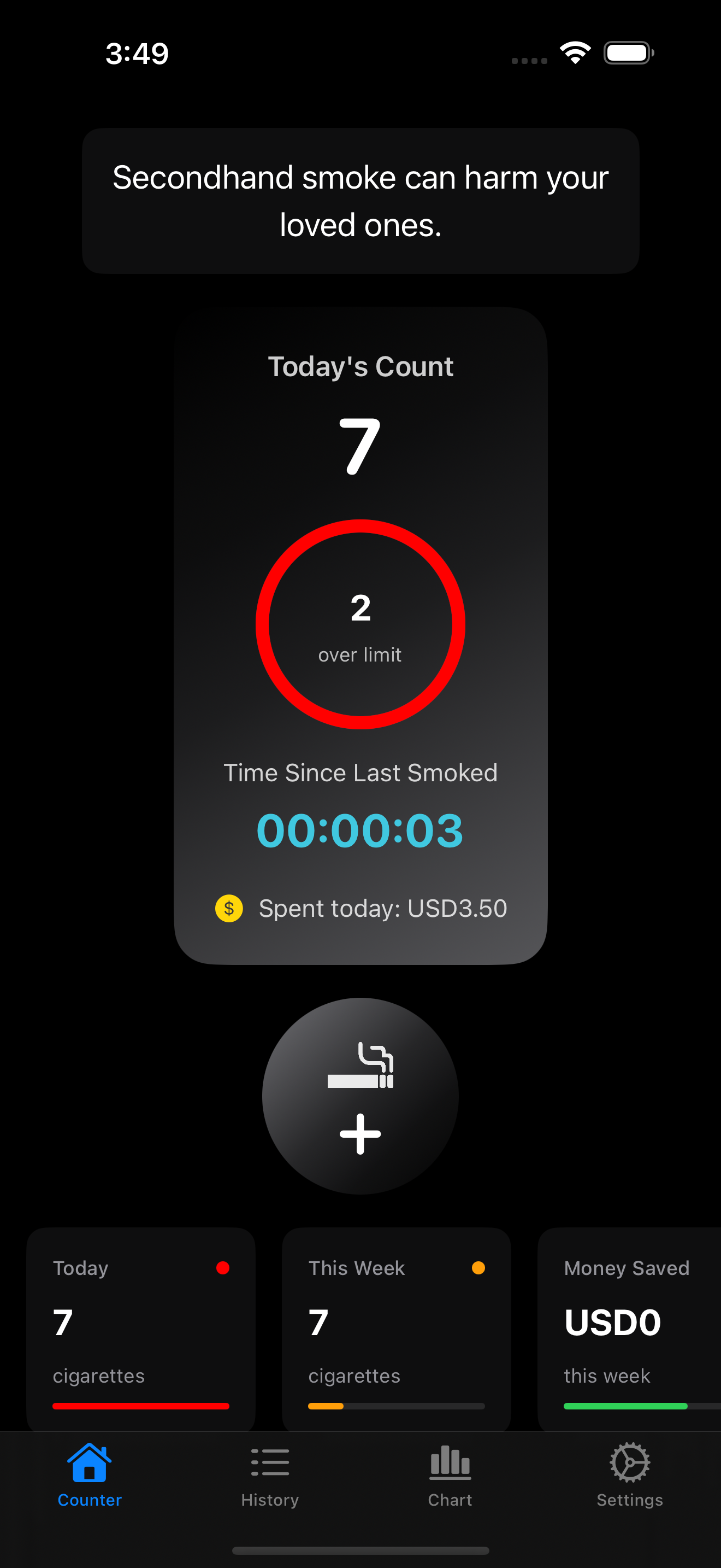 Daily Smoking Counter screenshot 2