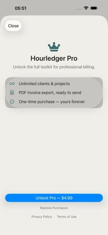 Hourledger: Billable Hours iPhone screenshot