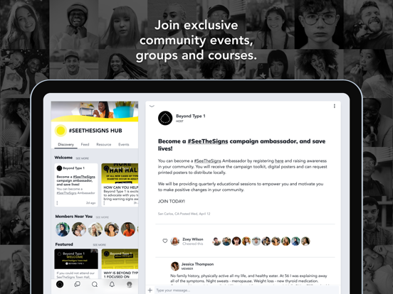 Beyond Type 1 Diabetes iPad screenshot 3 - Social Networking app