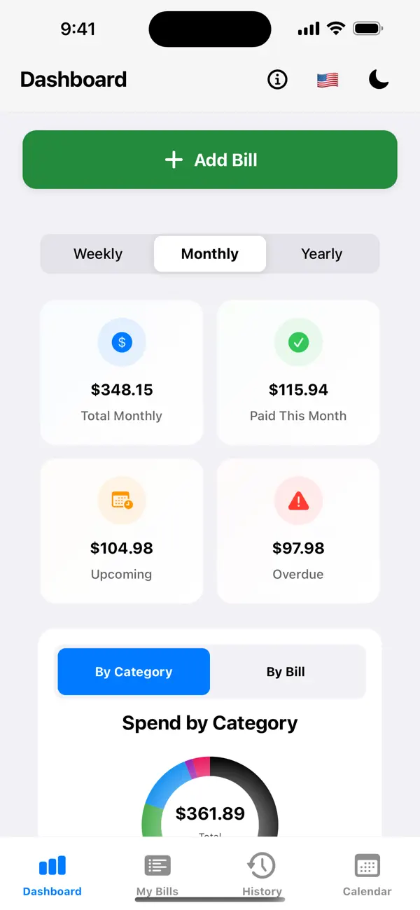 #1. Bills & Subscriptions Tracker (iOS) Podle: Felipe Vieira