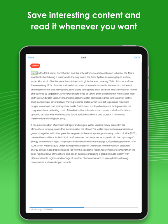 Spreeder - Speed Reading iPad screenshot 4 - Education app