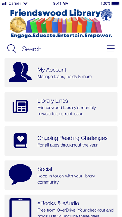 Friendswood Public Library Screenshot