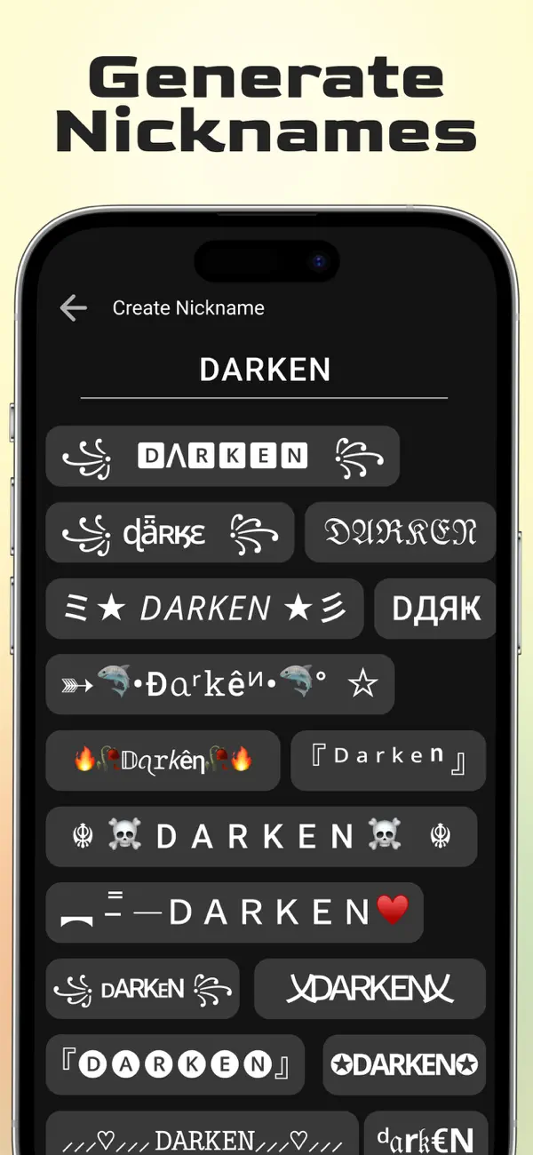 Screenshot #3 pour Nickname Generator: Fancy Text
