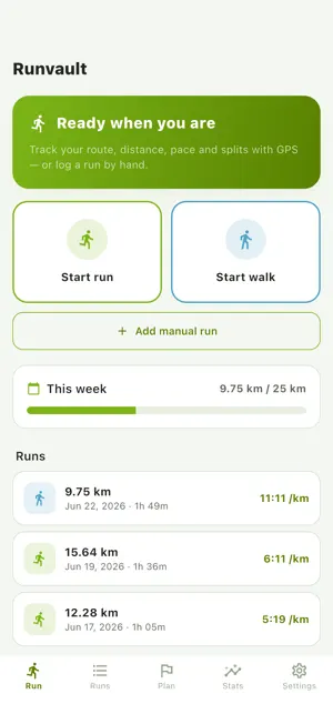 Runvault: Run & Walk Tracker screenshot 1