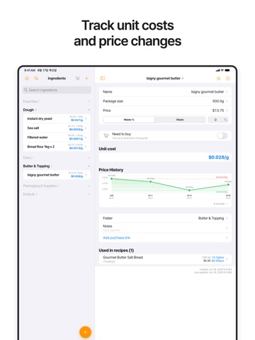 KitchenCost - Recipe Costing iPad screenshot 4