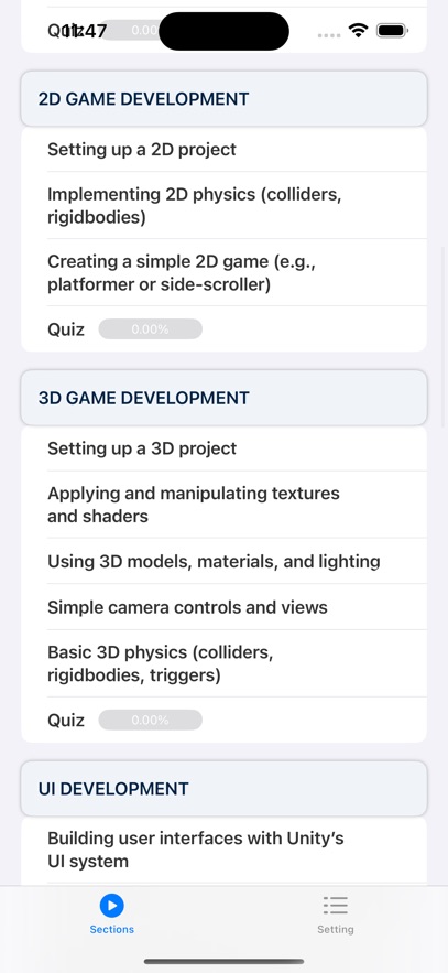 Unity Learning App