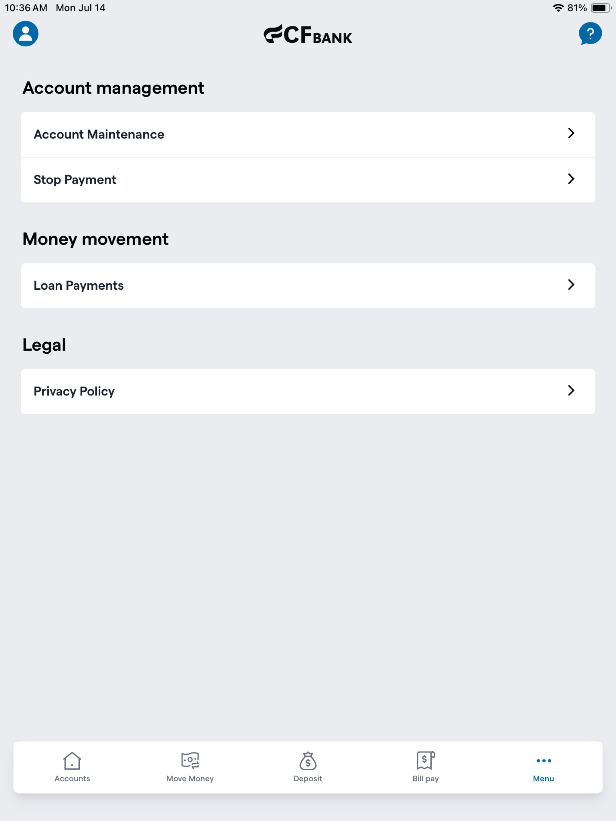 CFBank screenshot 9