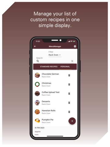 BAXTER MenuManager iPad screenshot