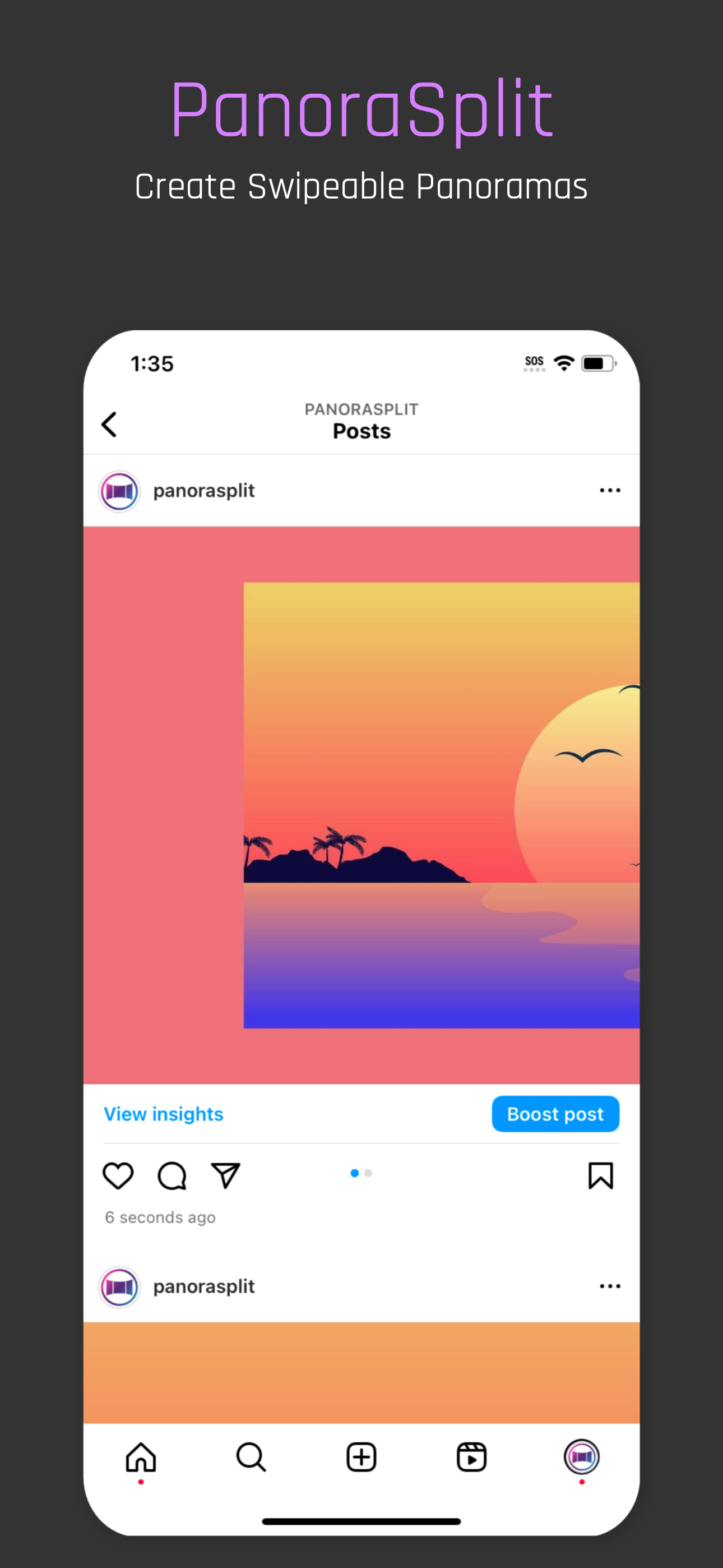 PanoraSplit for Instagram