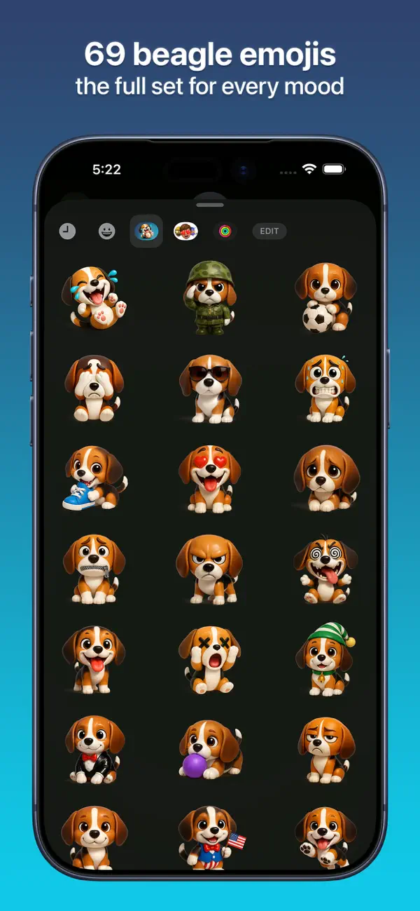 #2. Beagle Emojis (iOS) De: Luis Maldonado