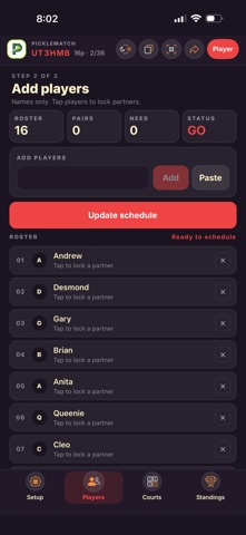 PickleMatch Scheduler Screenshot 5 of 7