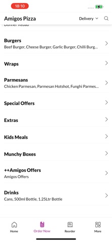 Amigos Pizza. iPhone screenshot