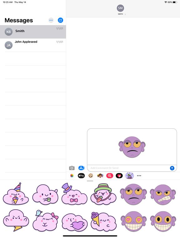 Screenshot #5 pour Animated Cute Purple Sticker