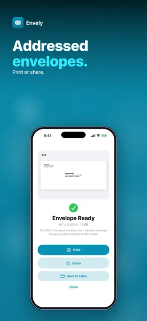 Envely: Envelope Printer screenshot 1