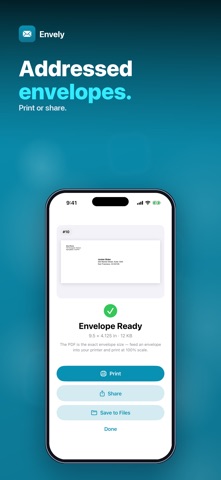 Envely: Envelope Printer iPhone screenshot