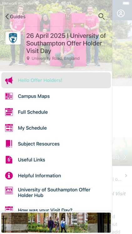 Visit Uni of Southampton