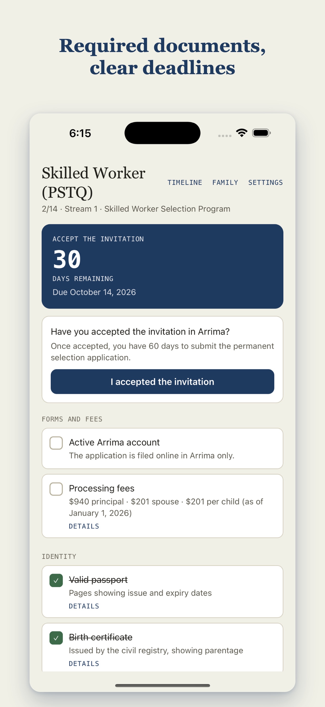 Screenshot 2 of MonDossier: CSQ Checklist