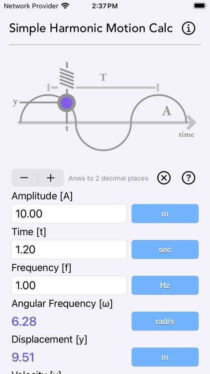 Simple Harmonic Motion Calc