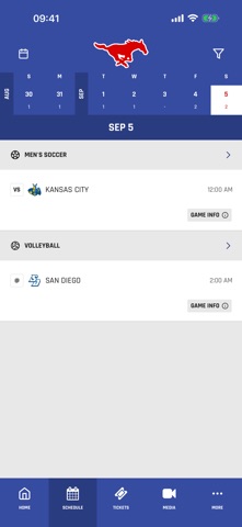 SMU Athletics app screenshot 2
