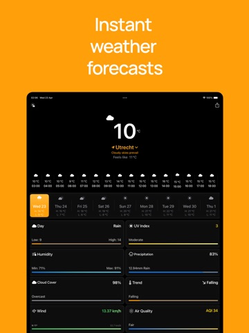 Forecasts - minimalist weather ipad screenshot 2