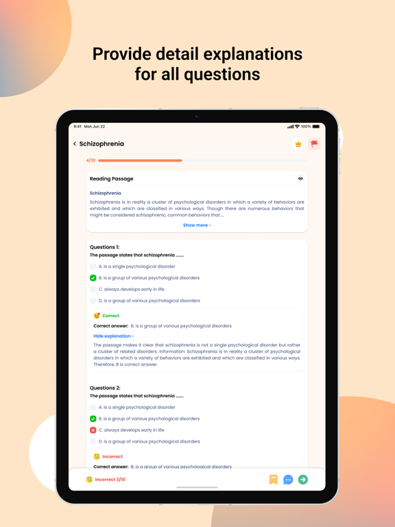 Practice for TOEFL® Test Pro iPad screenshot 4 - Education app