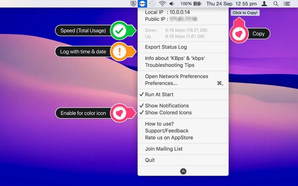#2. Internet Status: iON (macOS) 게시자: AppYogi Software