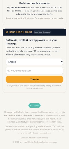 Universal Health Radio iPhone screenshot