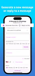 AI Message for WhatsApp screenshot #2 for iPhone