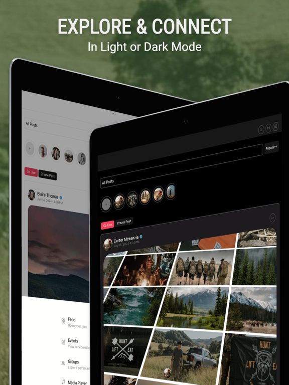 Hunt Lift Eat iPad screenshot 2 - Social Networking app