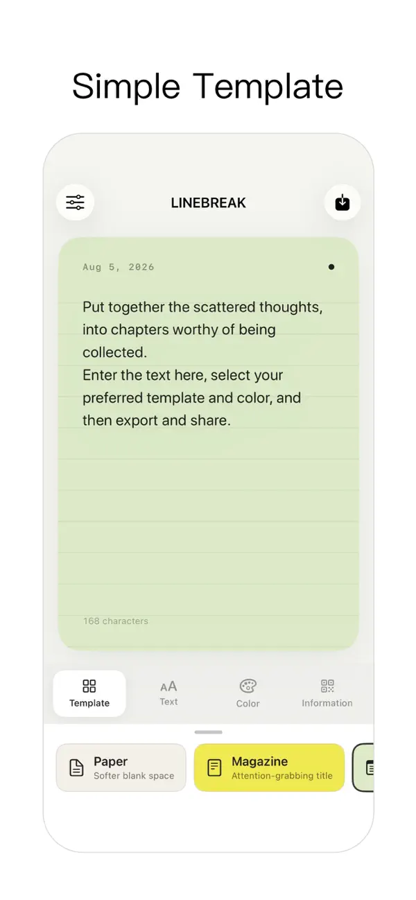 Screenshot #1 pour Linebreak-Display writings