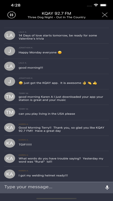 KQAY 92.7 FM Screenshot