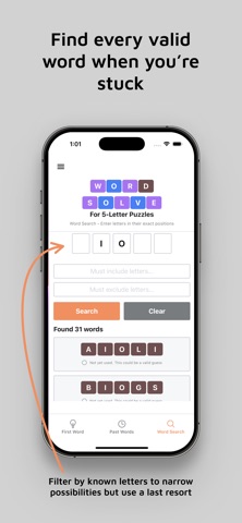 WordSolve for 5-Letter Puzzles screenshot