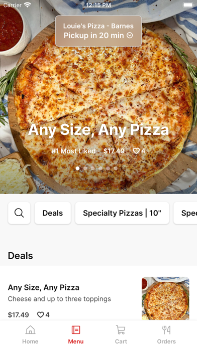 Louie's Pizza To Go iPhone screenshot 2 - Food & Drink app