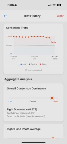 Eye Dominance Evaluation screenshot